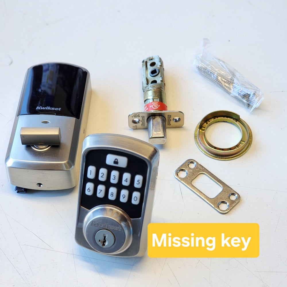 Aura Satin Nickel Single Cylinder Electronic Bluetooth Keypad Smart Lock Deadbolt featuring SmartKey Security (99420-001) Aura Satin Nickel Single Cylinder Electronic Bluetooth Keypad Smart Lock Deadbolt featuring SmartKey Security (99420-001)